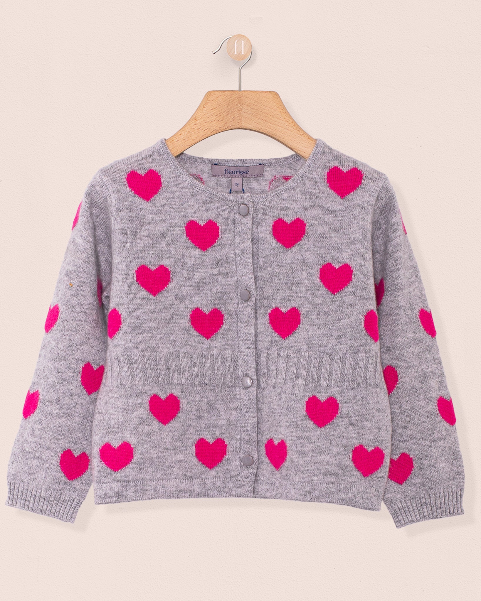 Madeleine Neon Hearts Cashmere Cardigan - Cardigan