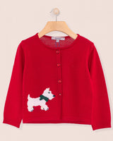 Madeleine Red Scotty Wool Cardigan