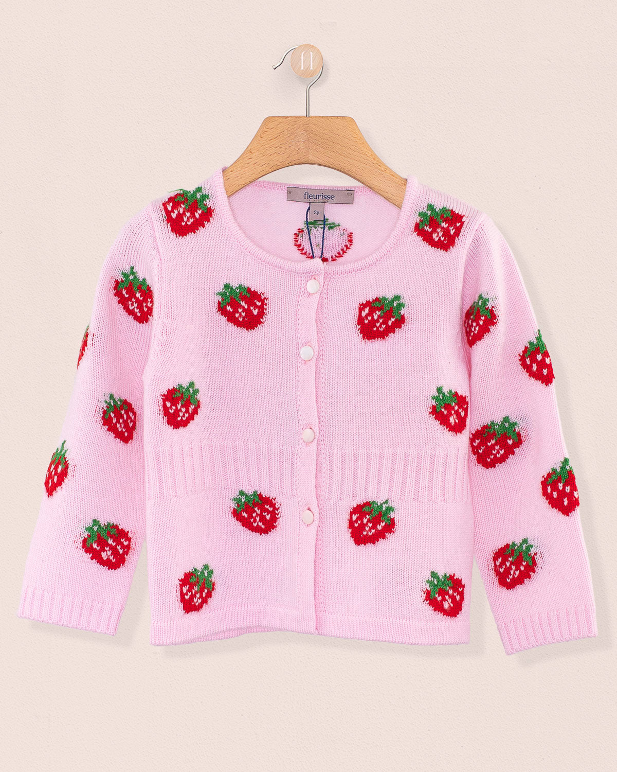 Madeleine Strawberry Wool Cardigan - Cardigan
