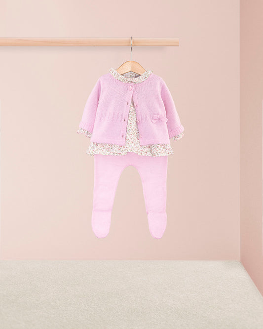 Madeleine Pink Wool Bunny Cardigan - Cardigan