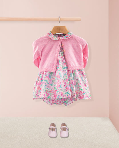 Baby Madeline Liberty Hollyhocks Pink Set - Baby Dress