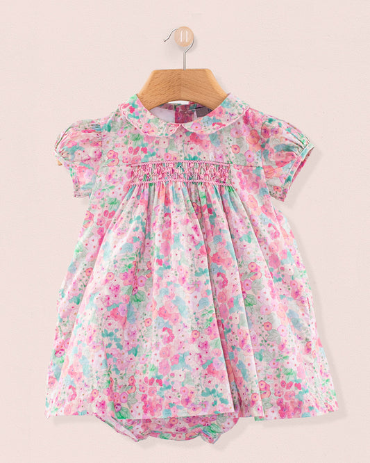 Baby Madeline Liberty Hollyhocks Pink Set - Baby Dress