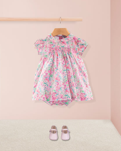 Baby Madeline Liberty Hollyhocks Pink Set - Baby Dress