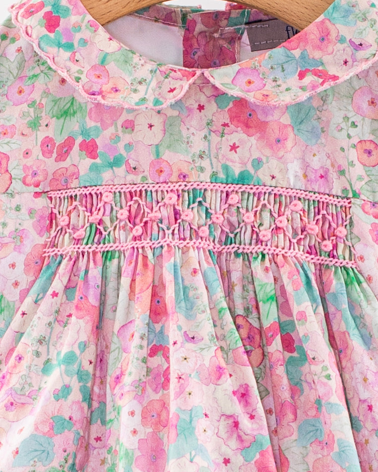 Baby Madeline Liberty Hollyhocks Pink Set - Baby Dress