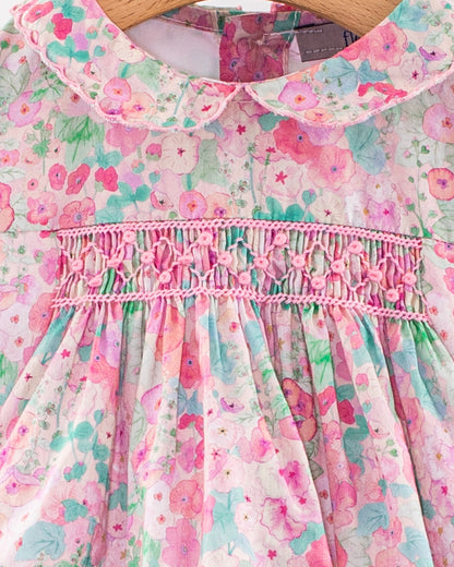 Baby Madeline Liberty Hollyhocks Pink Set - Baby Dress