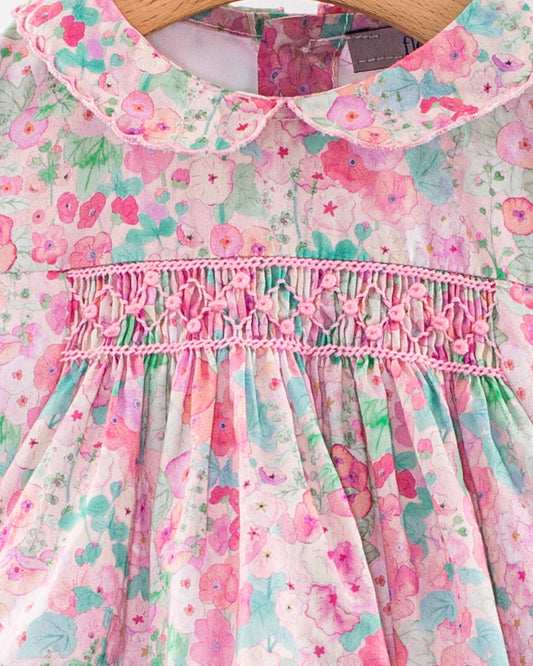 Baby Madeline Liberty Hollyhocks Pink Set - Baby Dress