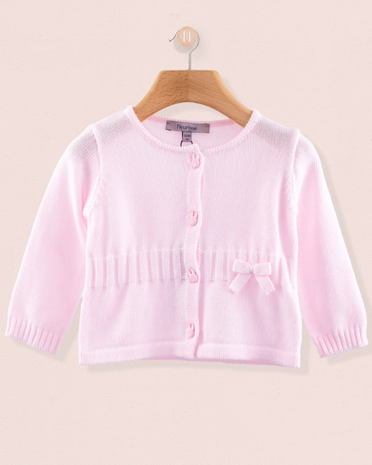 Madison Pink Cotton Cardigan - Cardigan