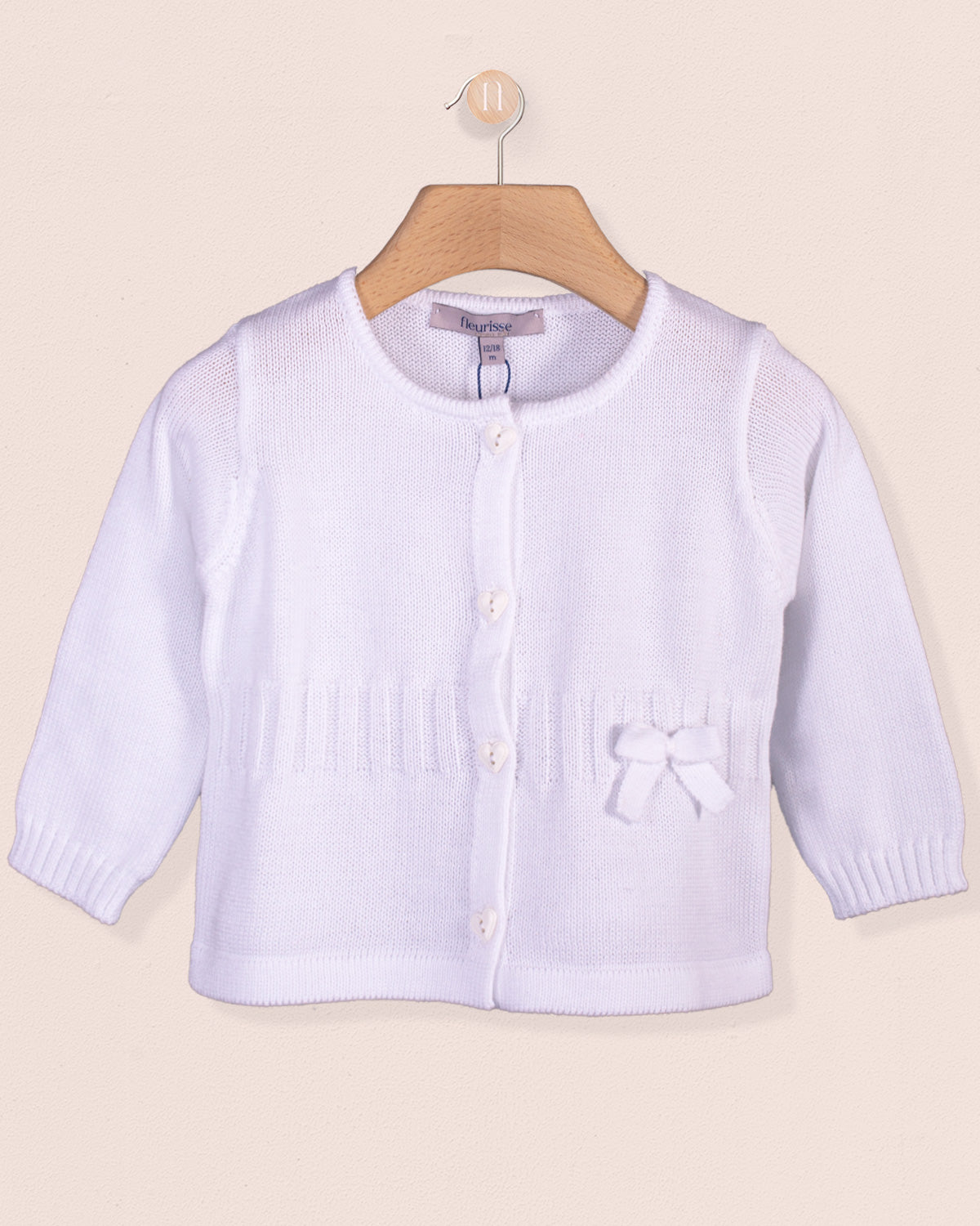 Madison White Cotton Cardigan - Cardigan