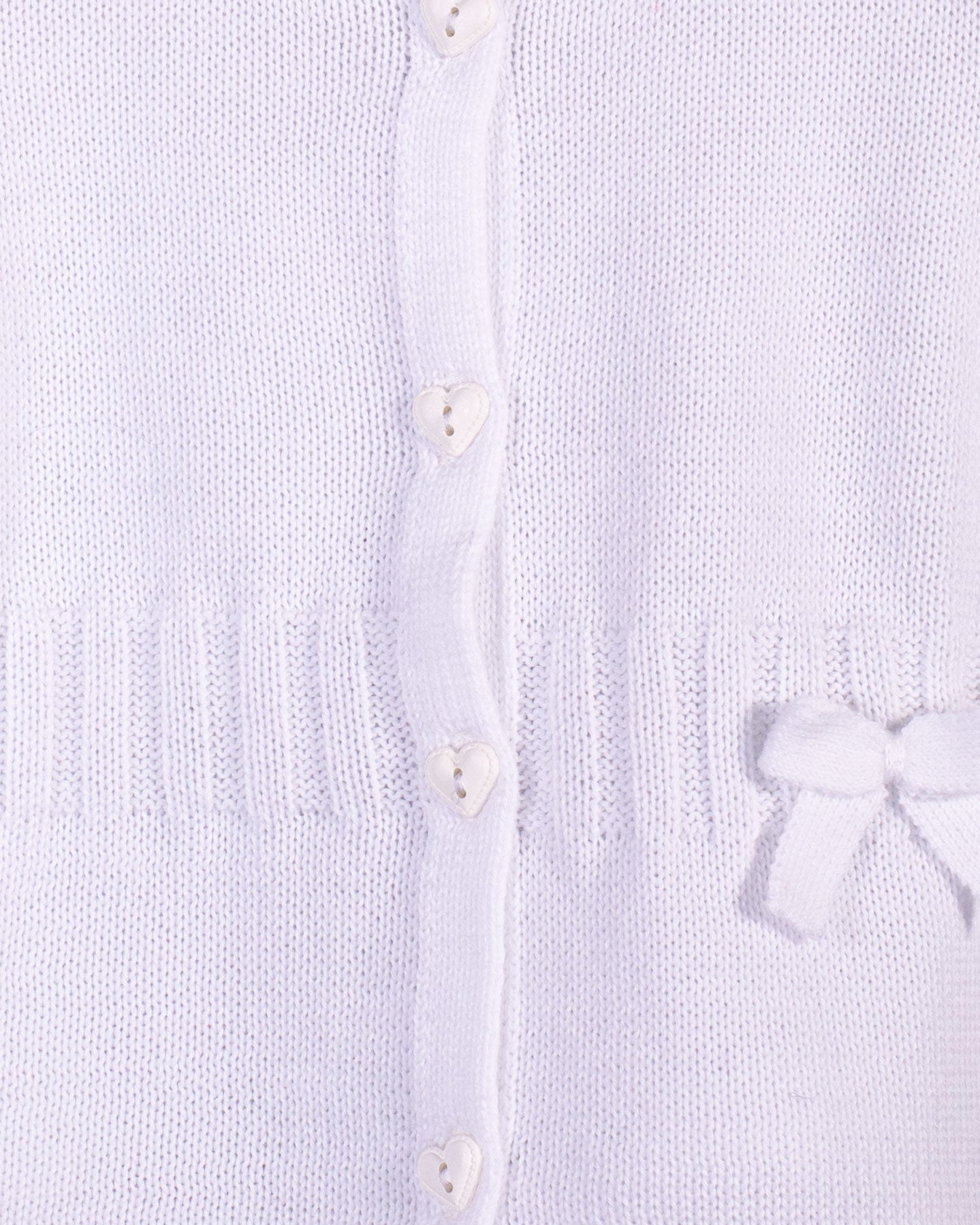 Madison White Cotton Cardigan - Cardigan