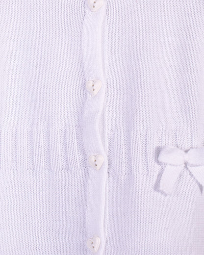 Madison White Cotton Cardigan - Cardigan