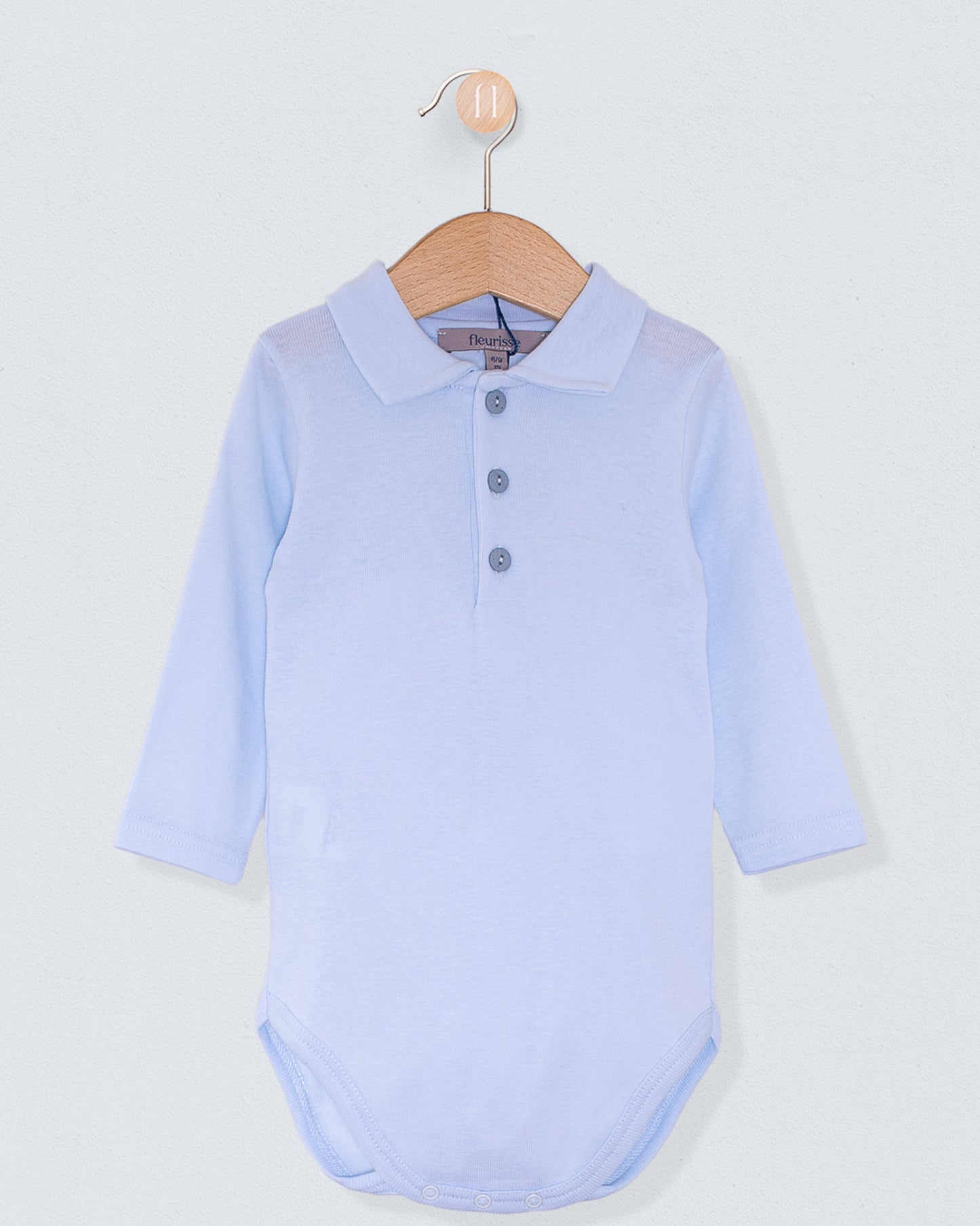 Marcelo Italian Brushed Powder Blue Polo Onesie - Onesie