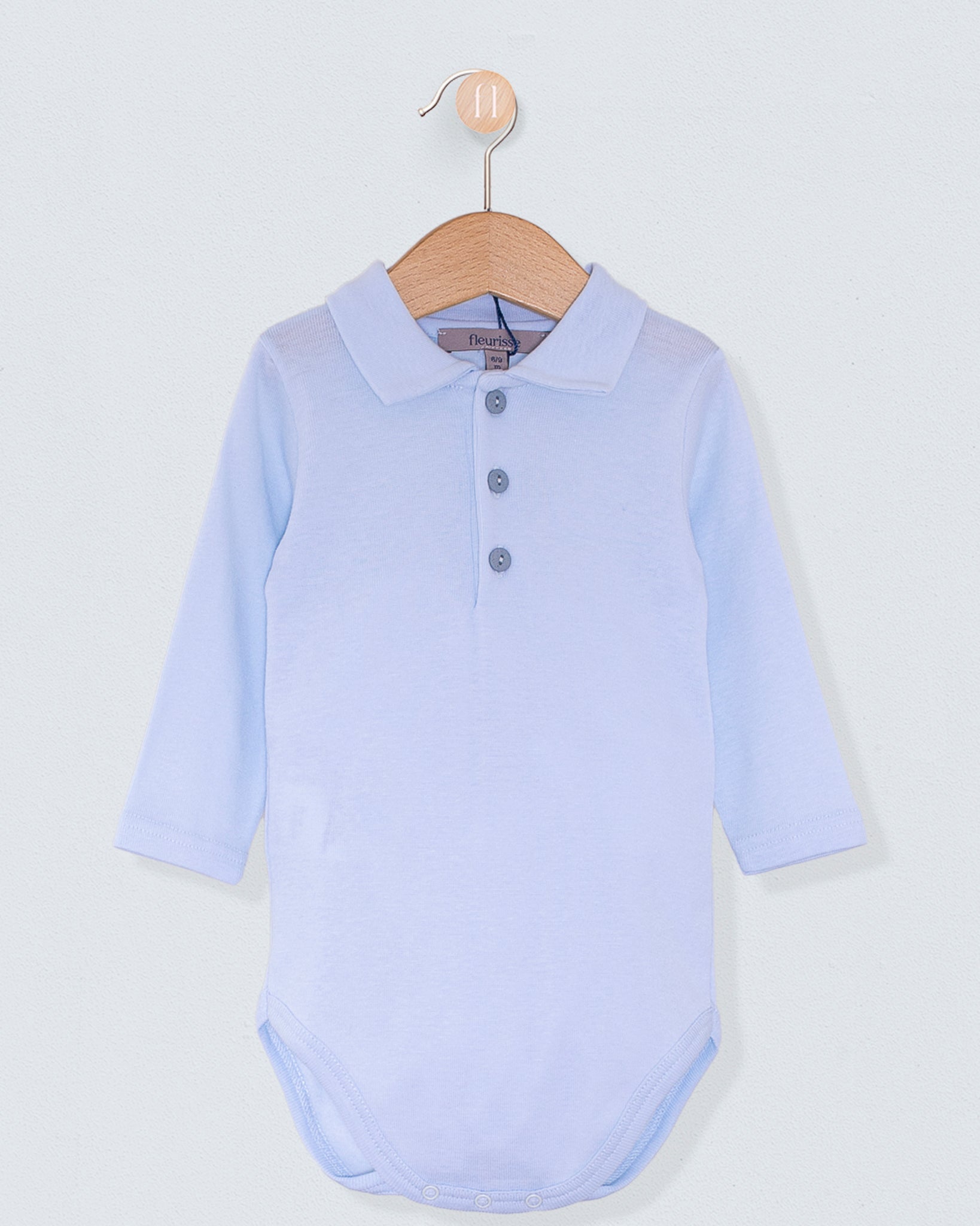 Marcelo Italian Brushed Powder Blue Polo Onesie - Onesie
