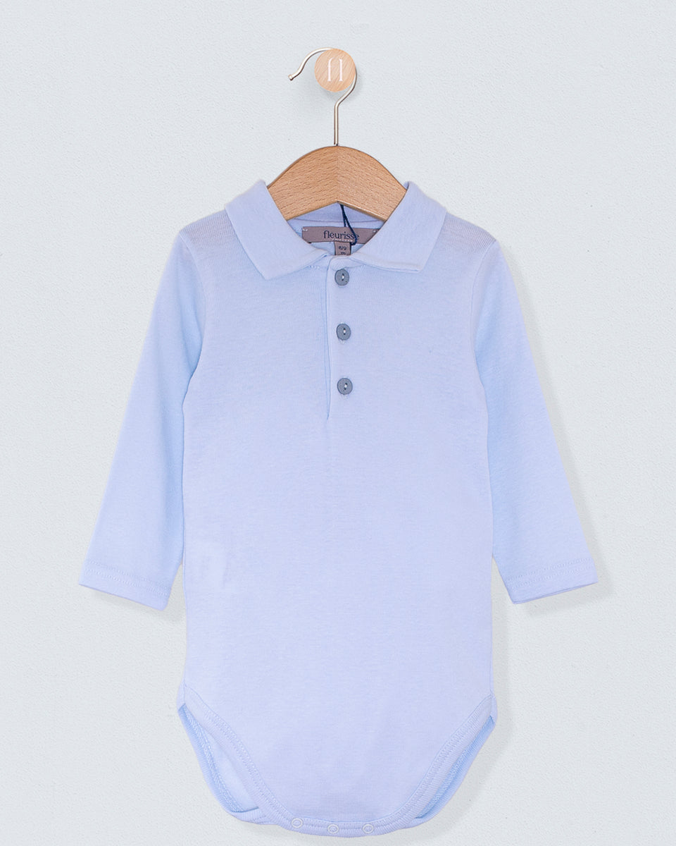 Marcelo Italian Brushed Powder Blue Polo Onesie