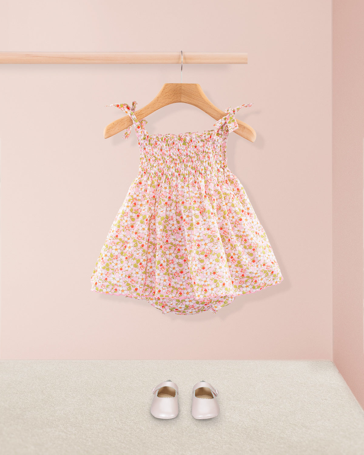 Millie Liberty Strawberry Field Pink Set - Baby Dress