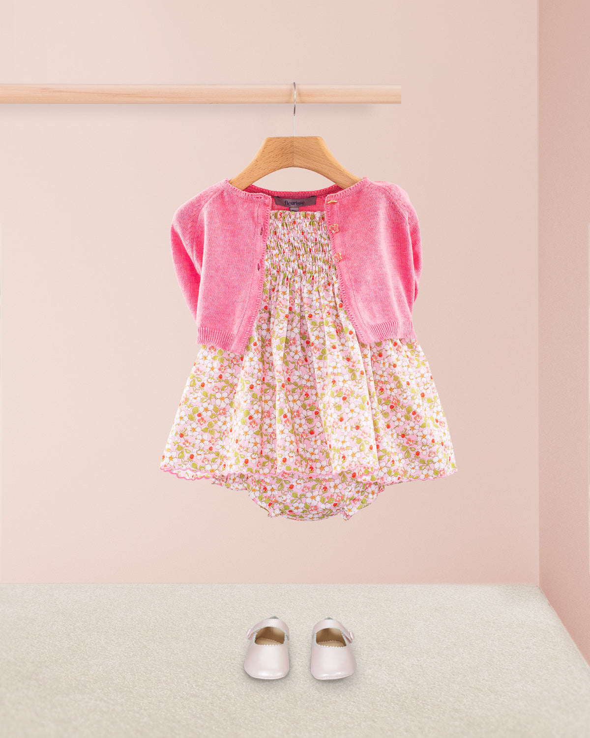 Millie Liberty Strawberry Field Pink Set - Baby Dress