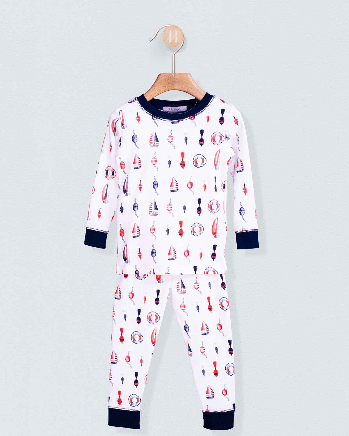 Pima Nantucket Navy 2-Piece Pajama