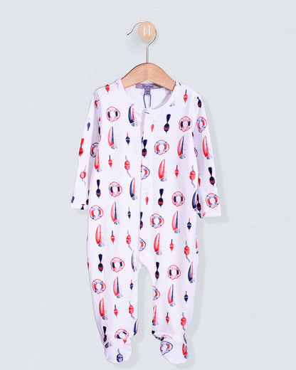 Pima Nantucket Navy Stretchie - Stretchie