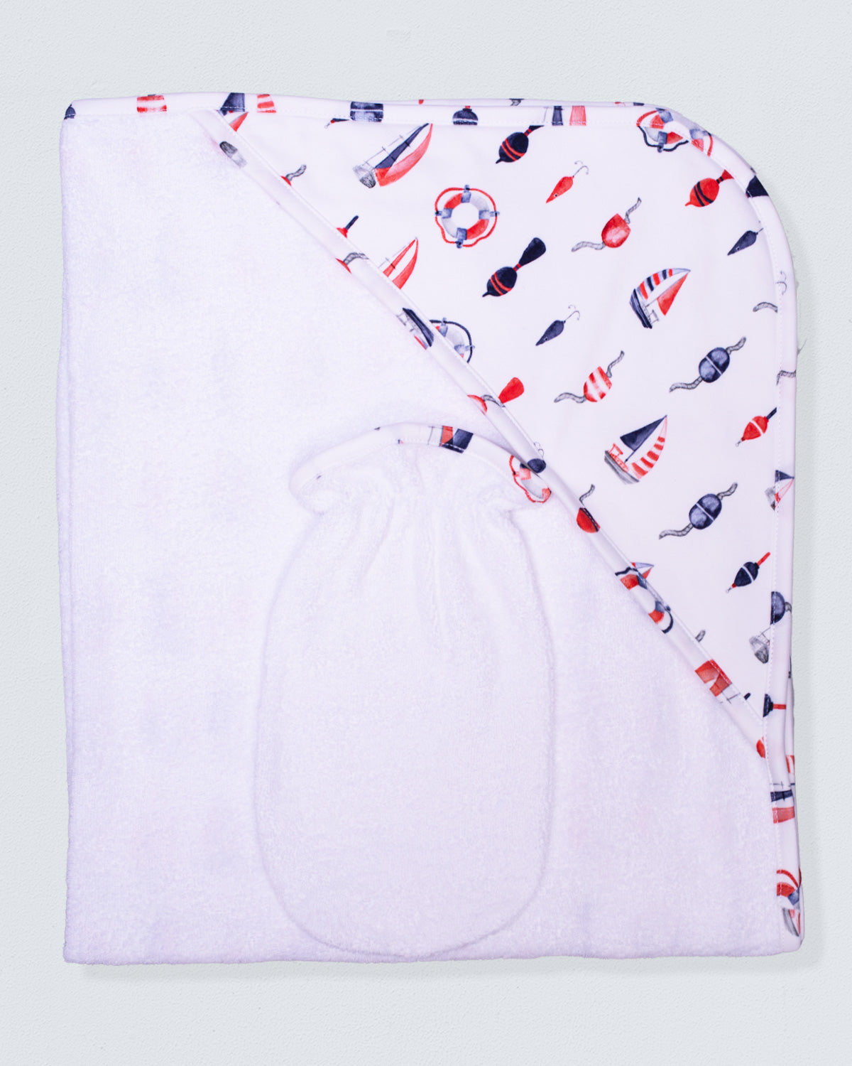 Pima Nantucket Navy Hooded Towel