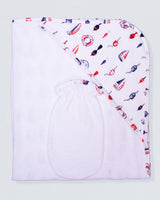 Pima Nantucket Navy Hooded Towel