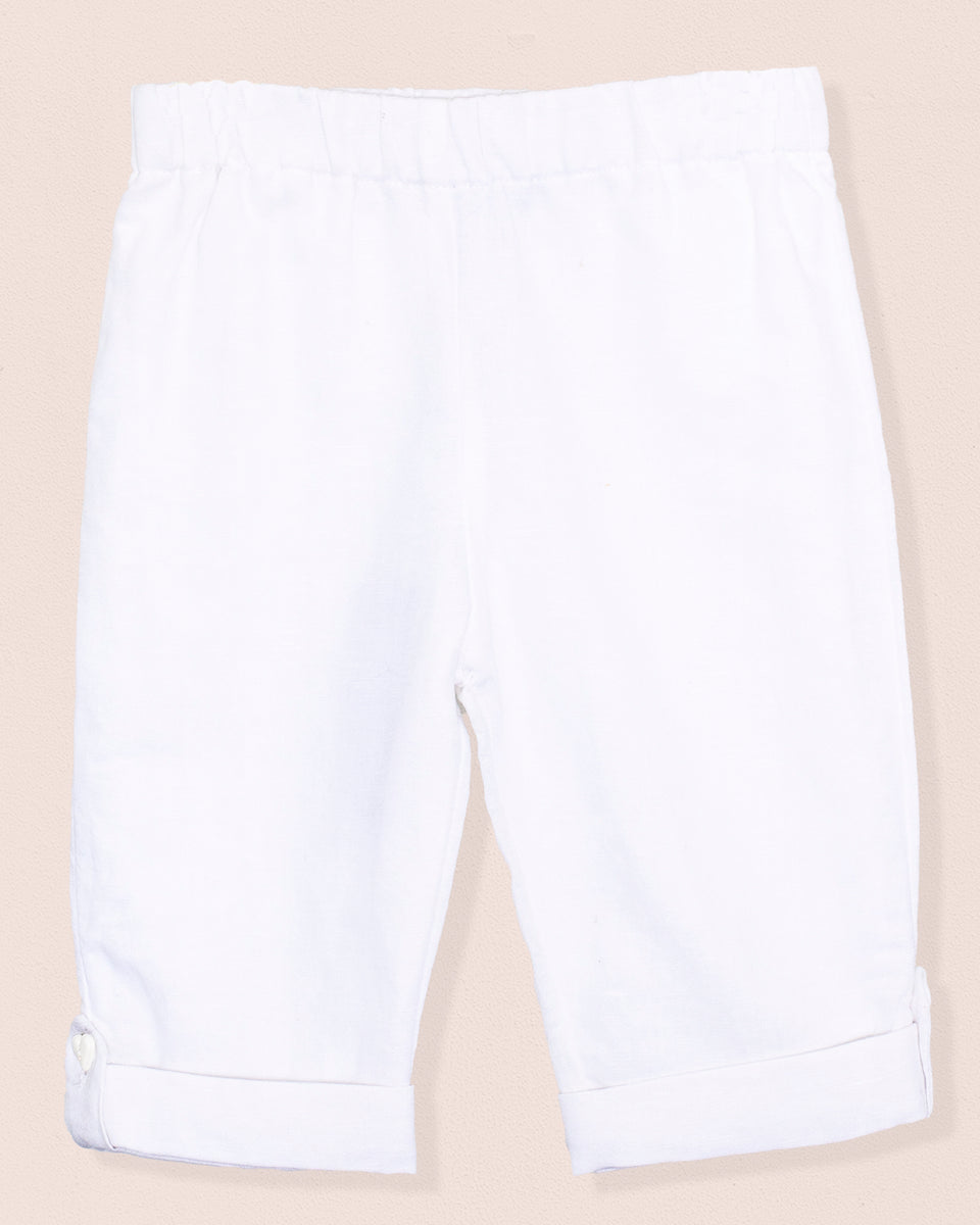 Neptune Italian White Linen Pant