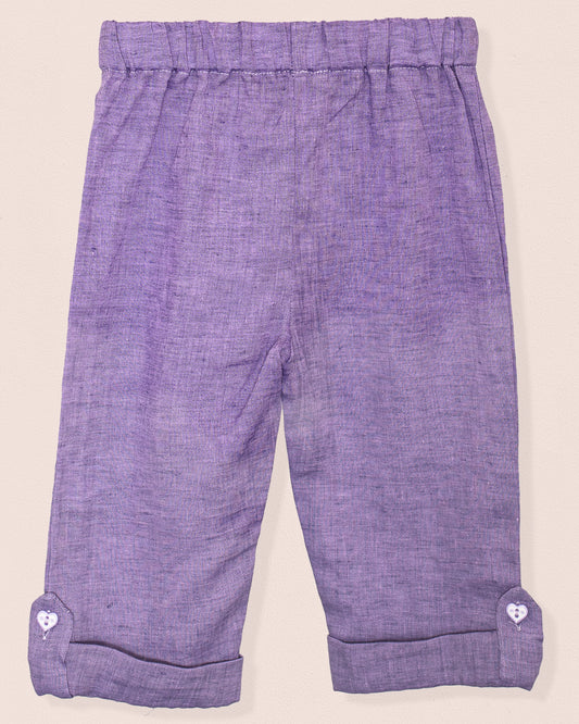 Neptune Italian Purple Linen Pant - Pant