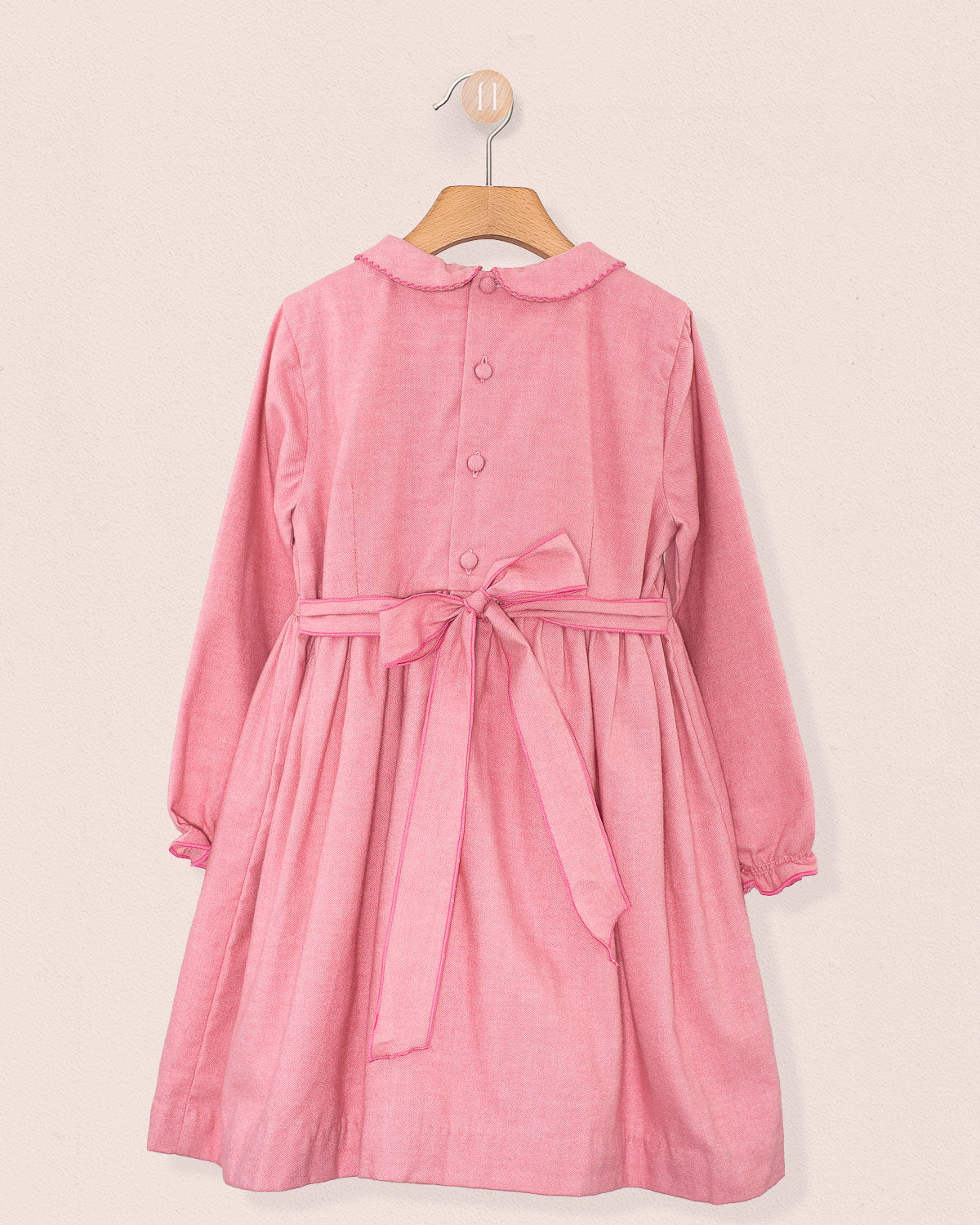 Nikola Mauve Flannel Embroidered Dress - Dress