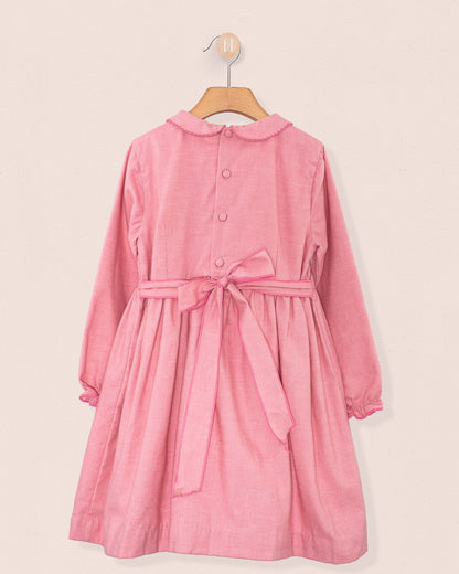 Nikola Mauve Flannel Embroidered Dress - Dress