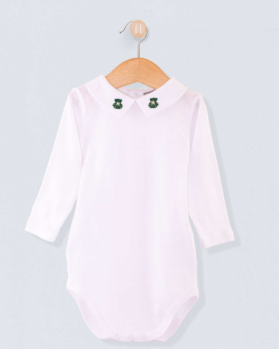 Italian Embroidered Green Bear Onesie