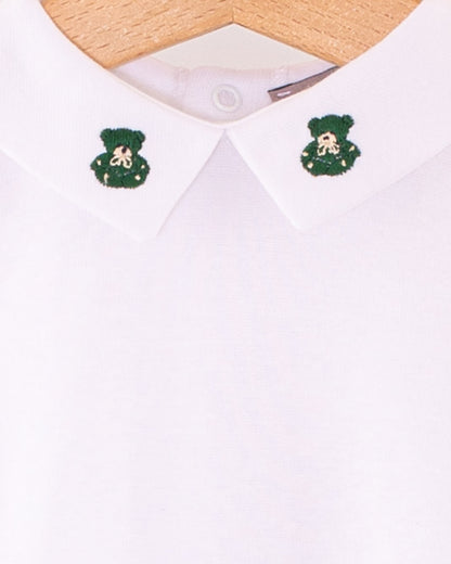 Italian Embroidered Green Bear Onesie - Onesie