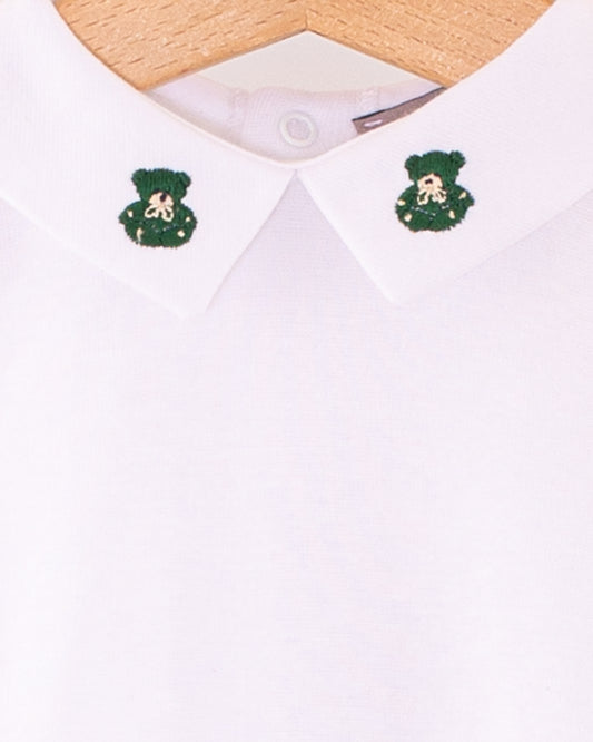 Italian Embroidered Green Bear Onesie - Onesie