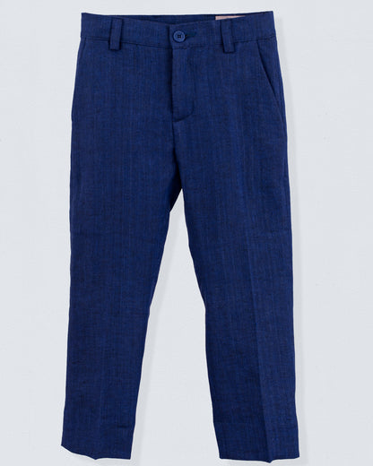 Domenico Summer Navy Linen Suit - Suit