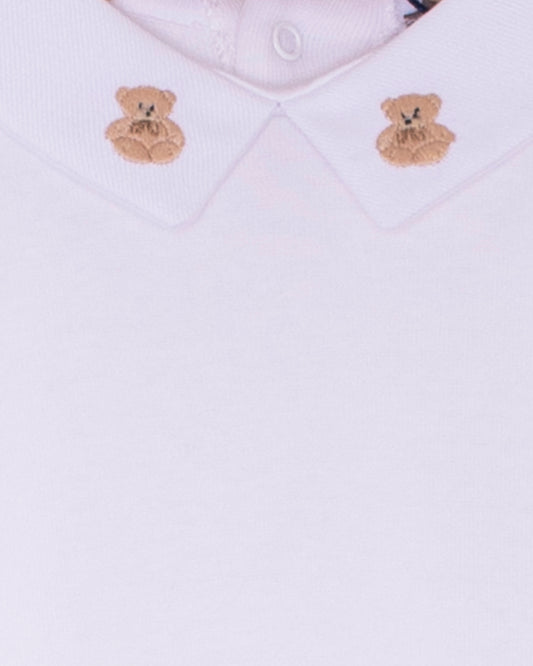 Italian Embroidered Beige Bear Onesie - Onesie