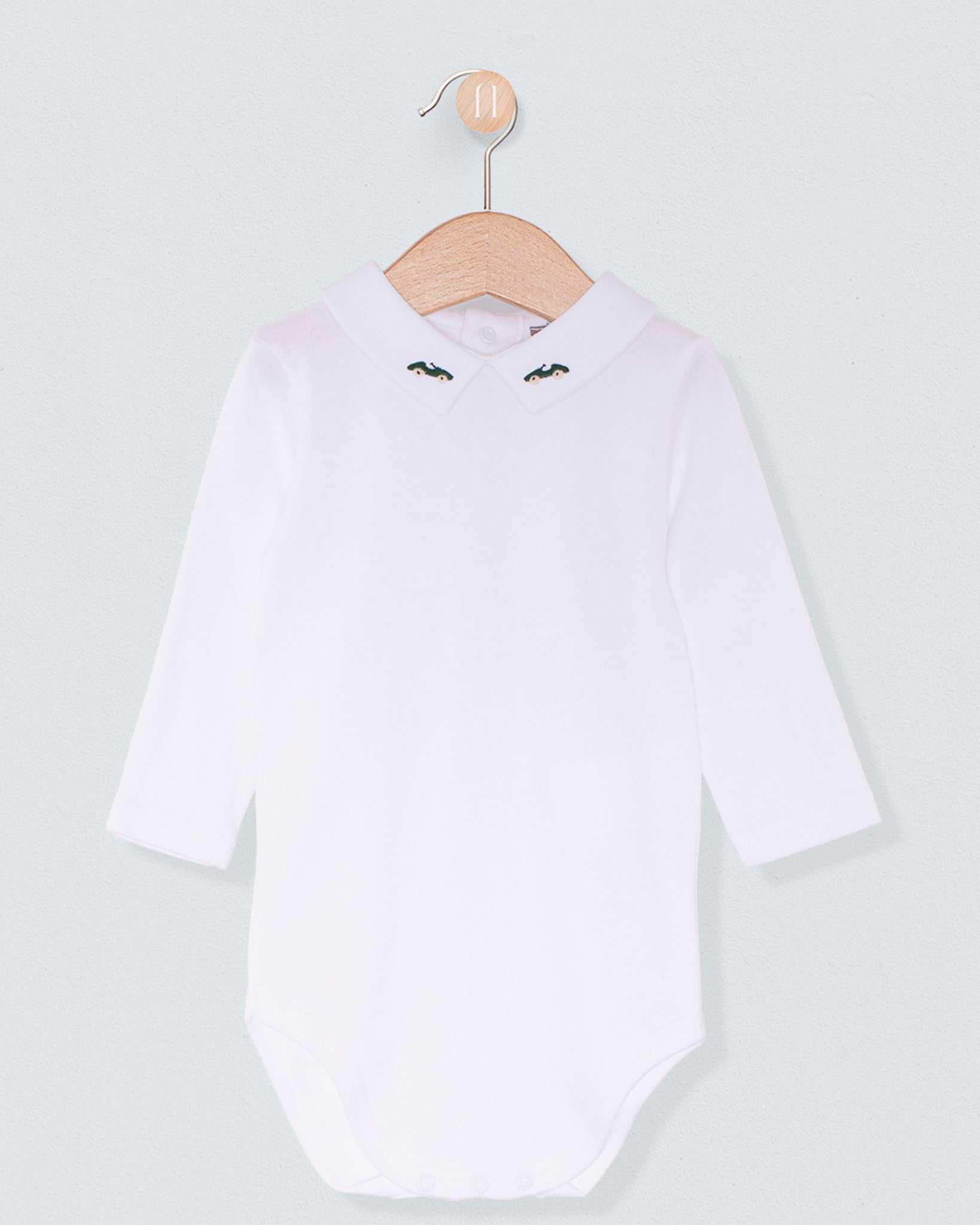 Italian Embroidered Green Car Onesie - Onesie