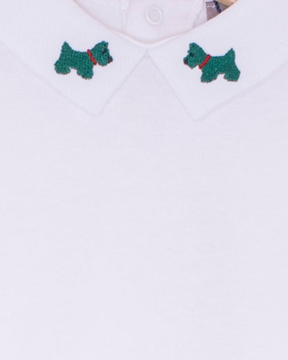 Italian Embroidered Green Scotty Onesie - Onesie