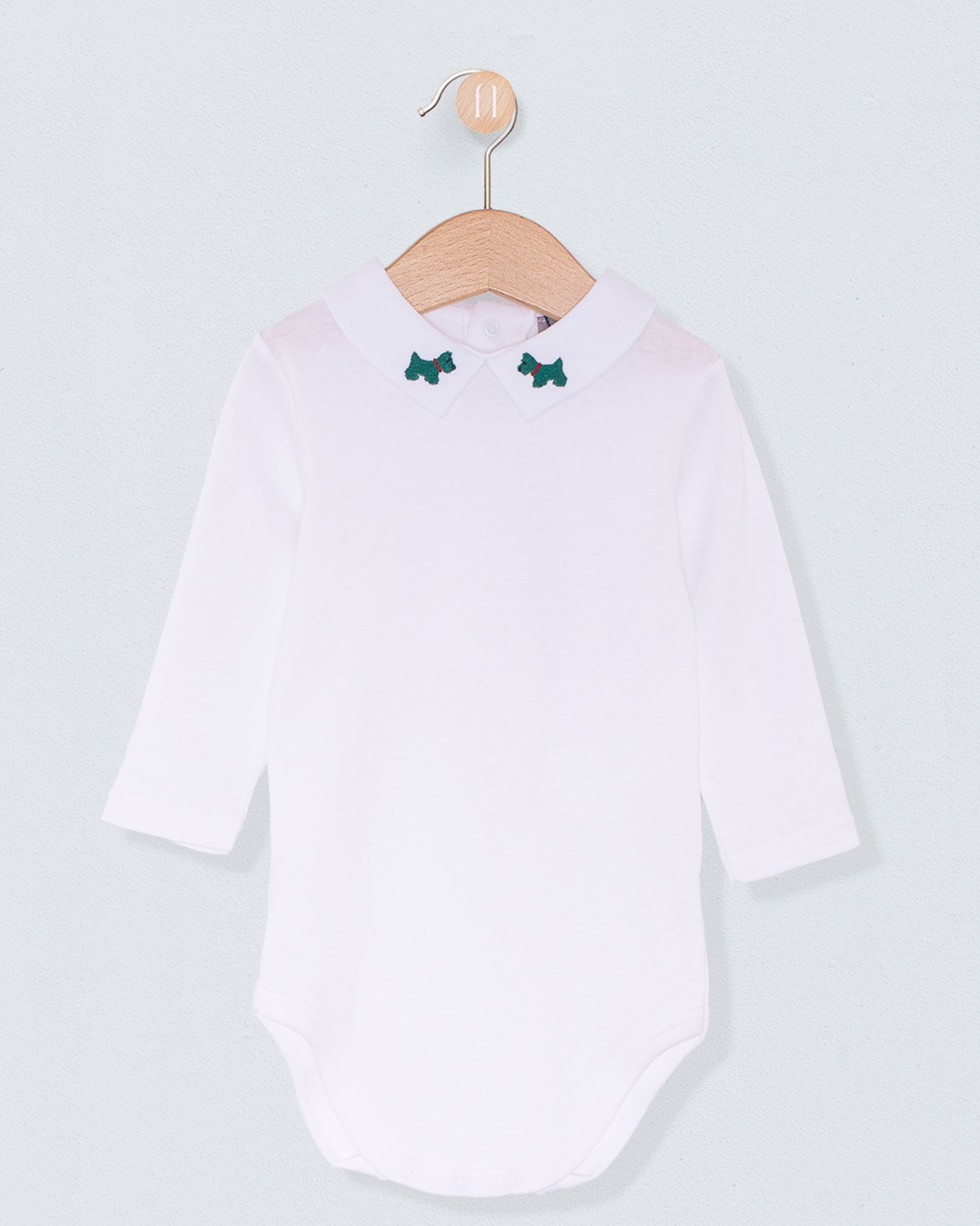 Italian Embroidered Green Scotty Onesie - Onesie