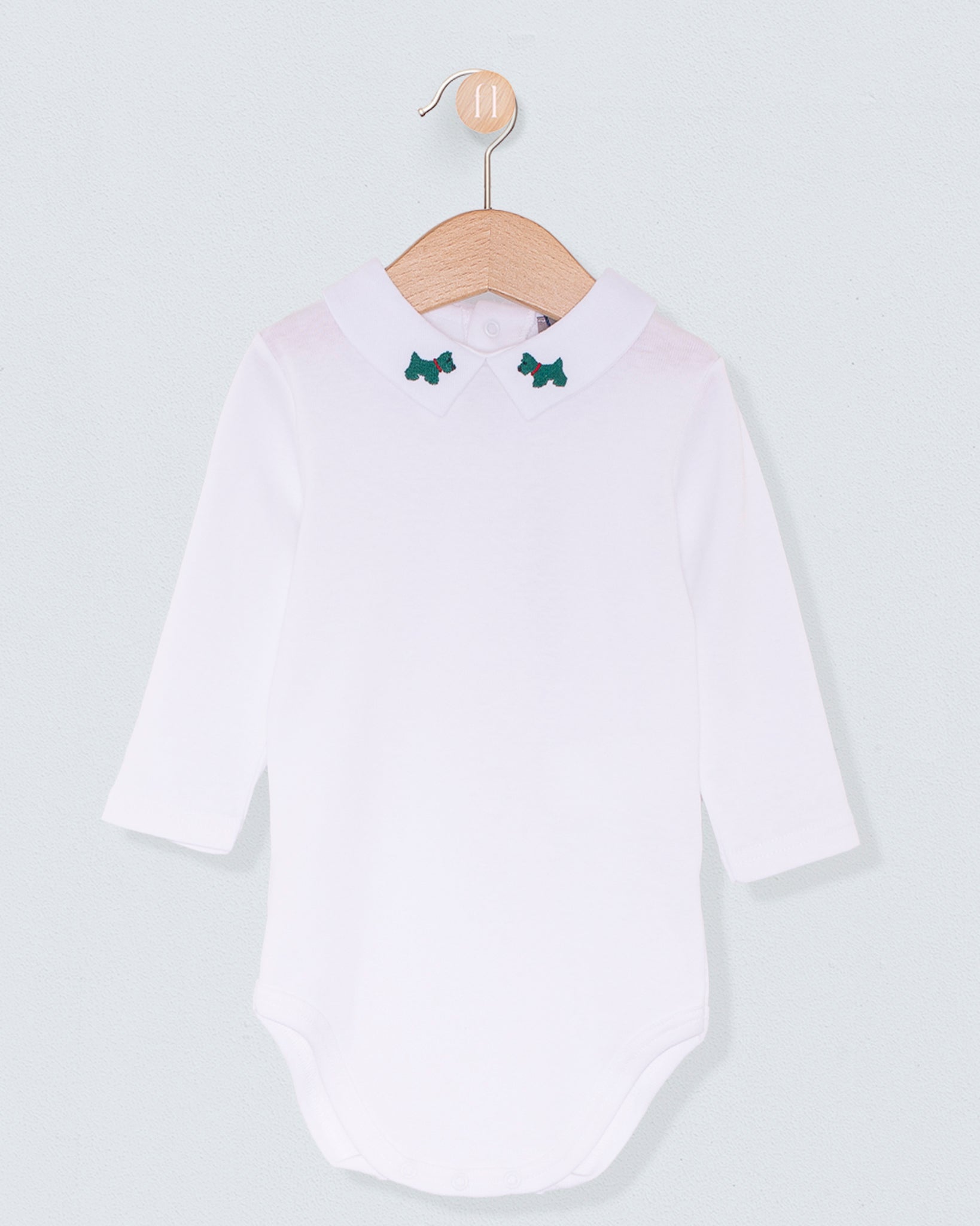 Italian Embroidered Green Scotty Onesie - Onesie