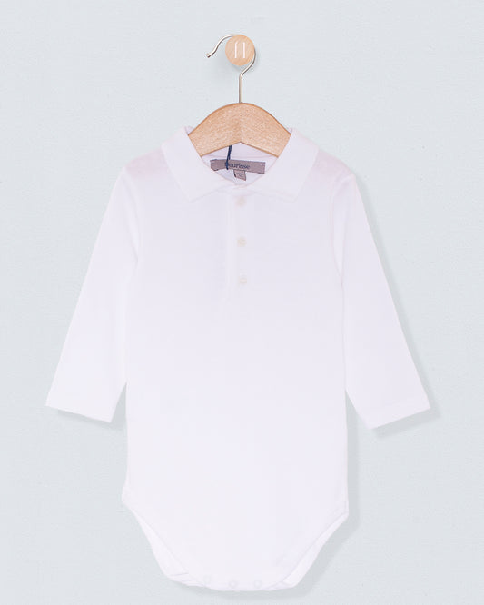 Marcelo Italian Brushed White Polo Onesie - Onesie