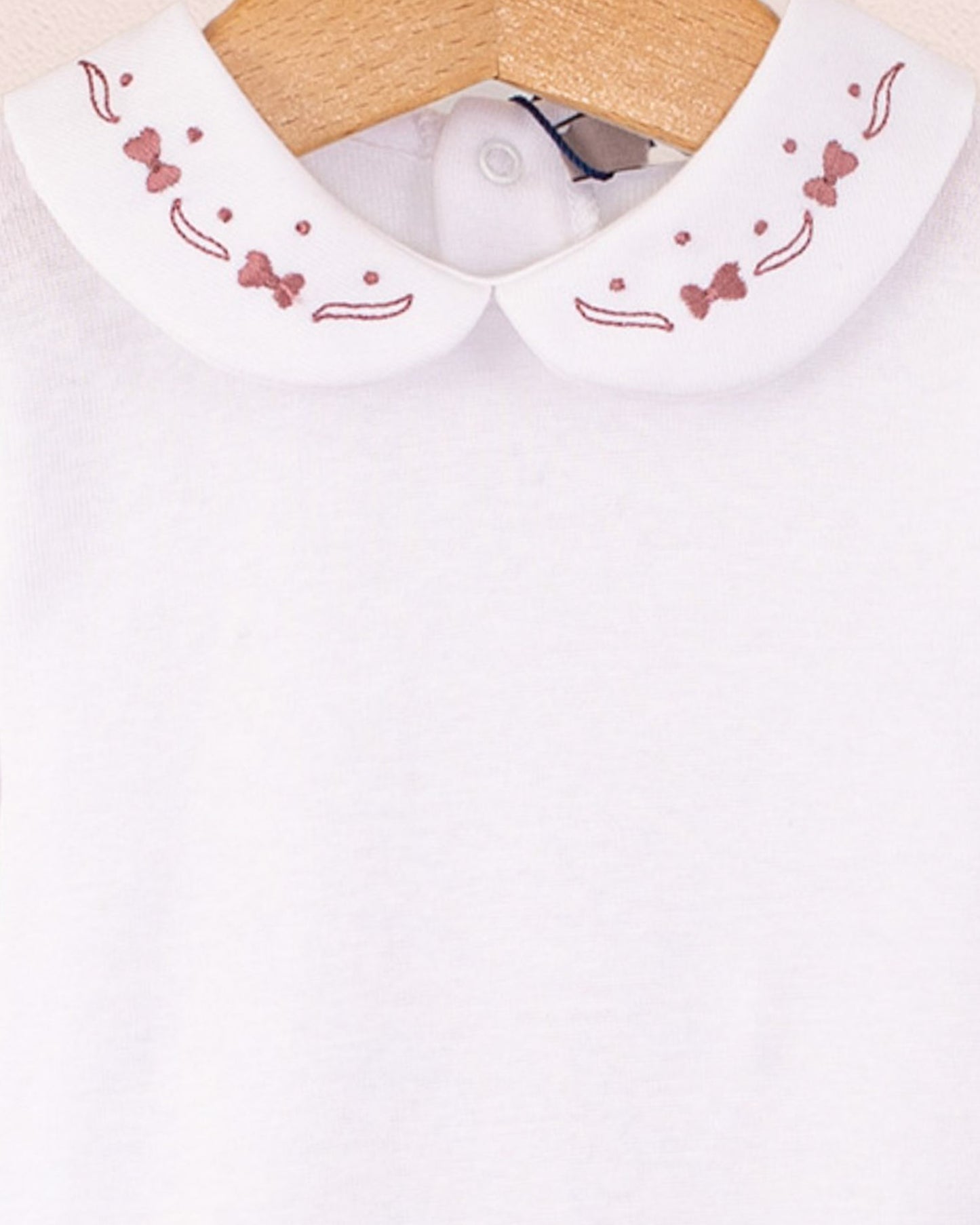 Onesie Italian Embroidered Rose Bows - Onesie