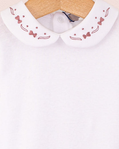 Onesie Italian Embroidered Rose Bows - Onesie