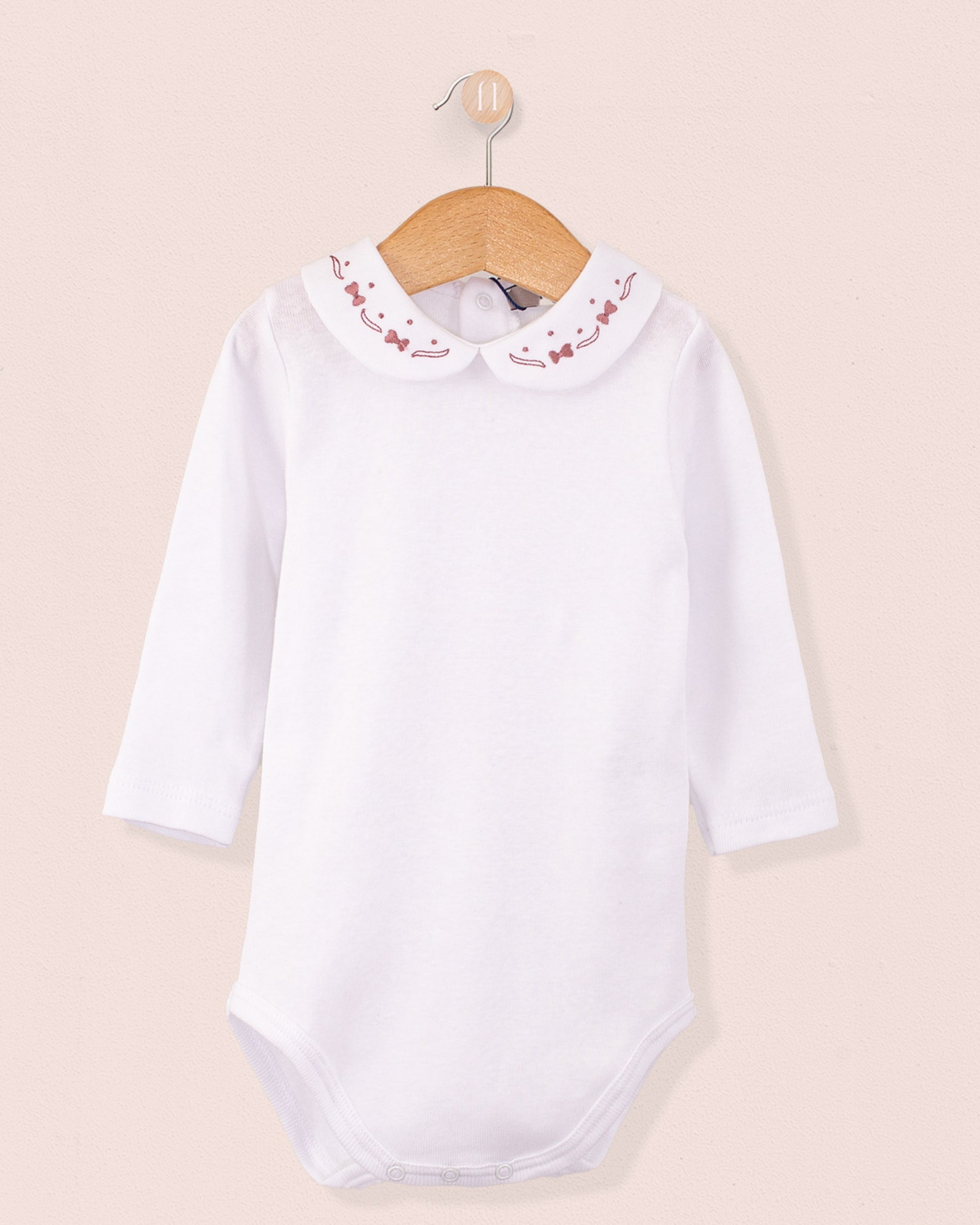 Onesie Italian Embroidered Rose Bows - Onesie