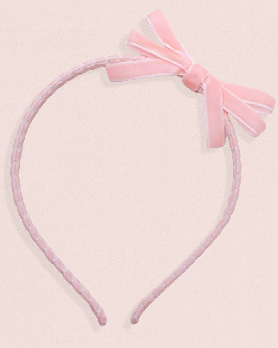 Pink Velvet Headband Thin