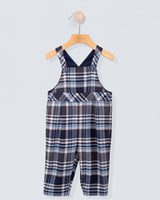 Bear Navy Plaid Flannel Overall