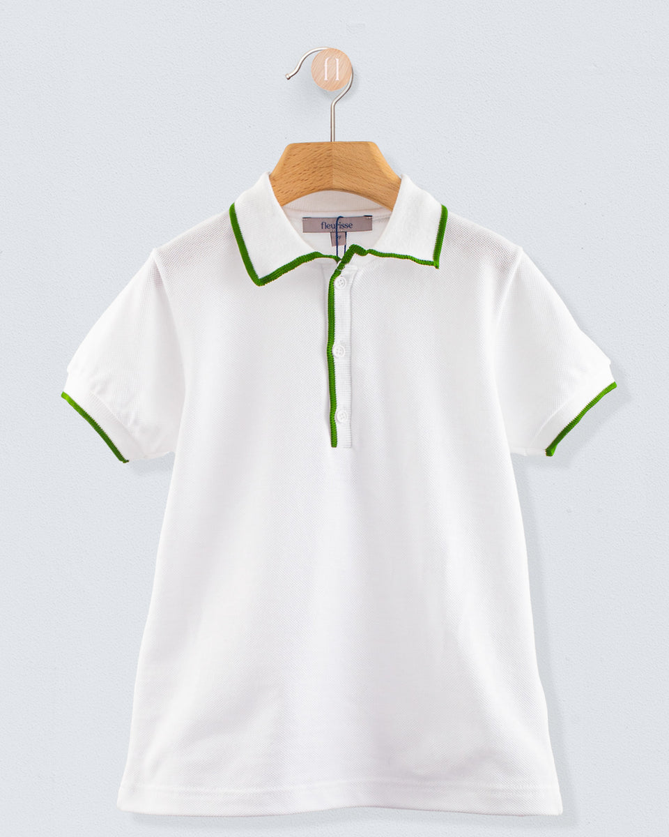 Polo Shirt Short Sleeve Italian Moss Trim Piquet