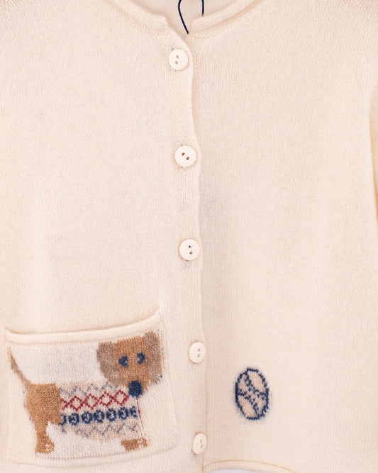 Puppy Cashmere Cream Cardigan - Cardigan