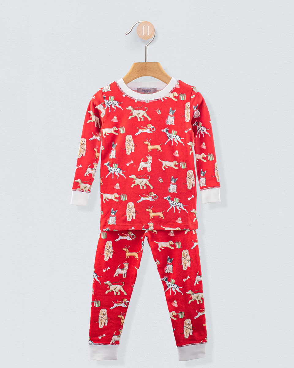 Pima Christmas Puppy 2-Piece Pajama