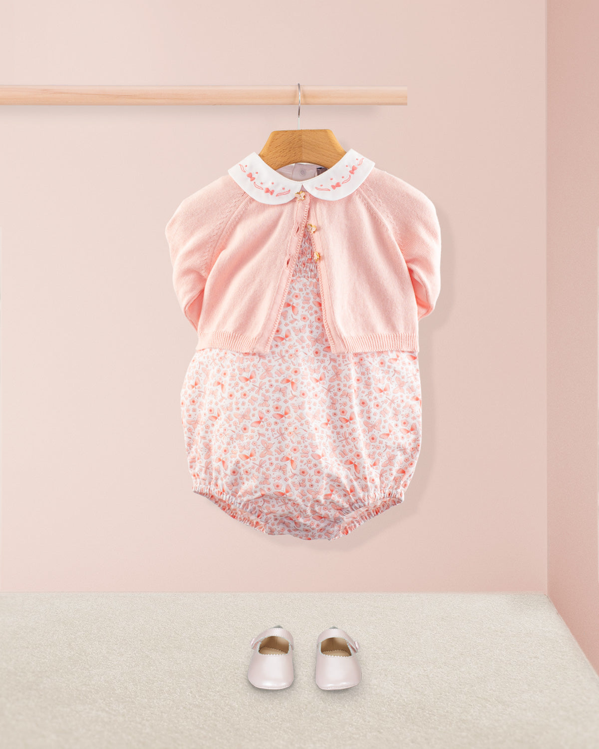 Palm Beach Pink Butterfly Bubble - Romper