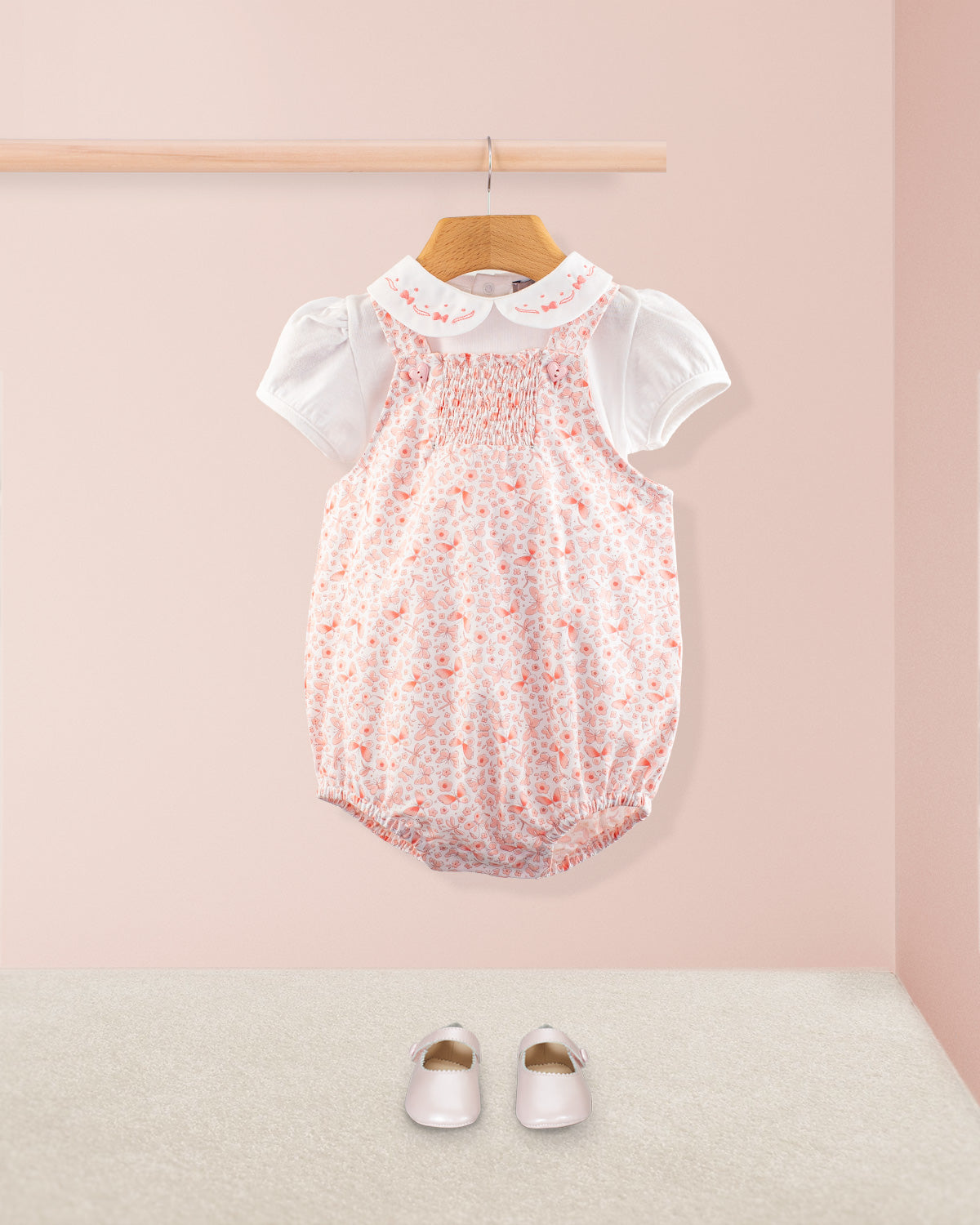 Palm Beach Pink Butterfly Bubble - Romper