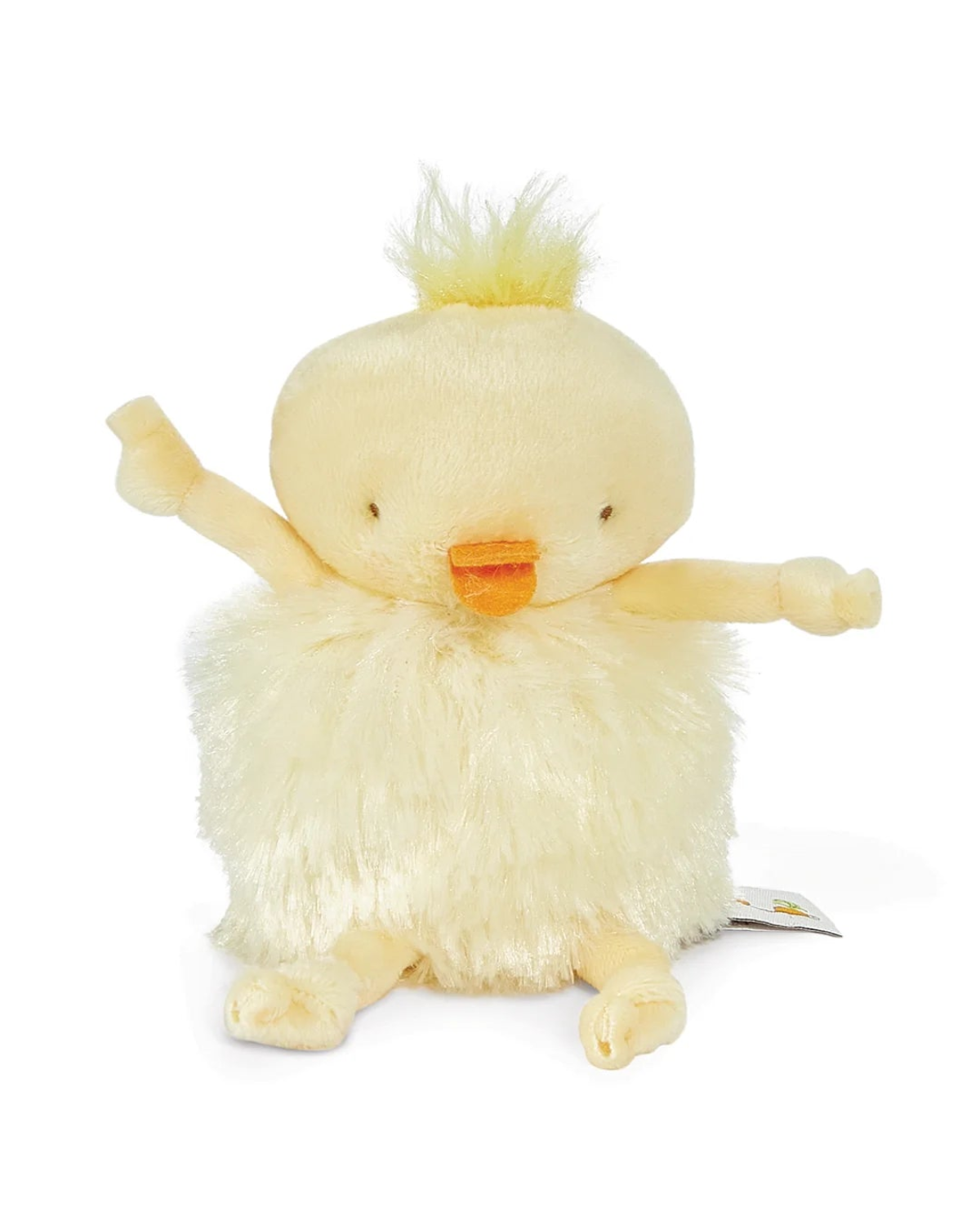 Plush toy duck on a white background