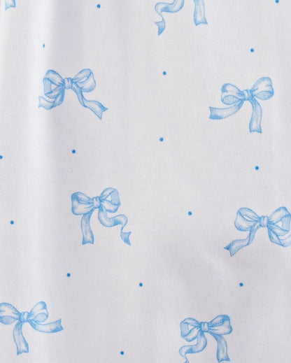 Pima Bows Blue Ruffle Stretchie - Stretchie
