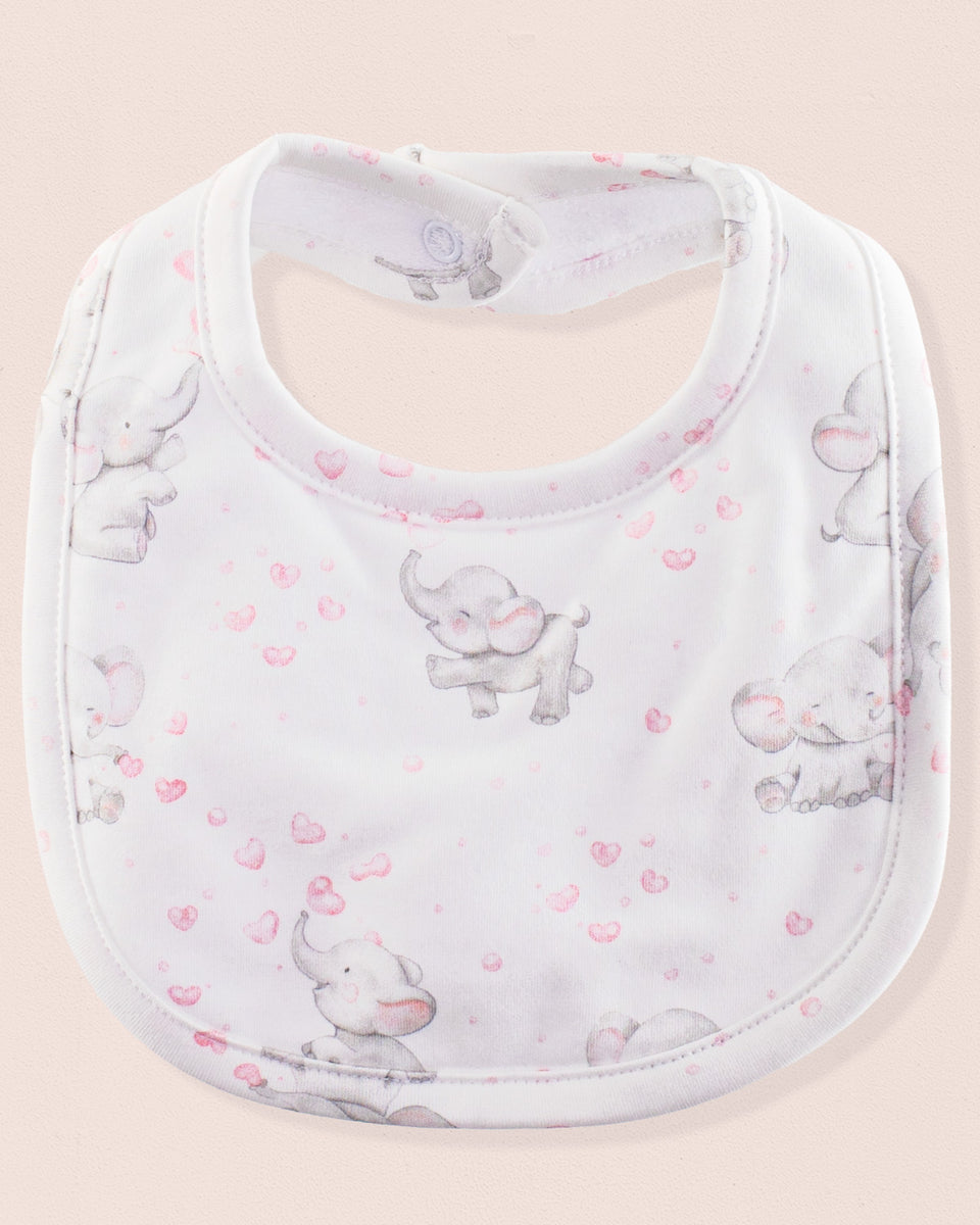 Pima Pink Elephants Bib